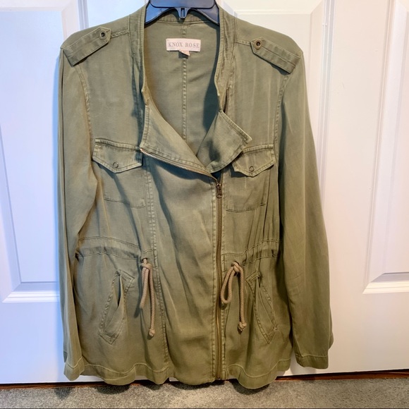 Knox Rose Drapey Olive GreenMilitary Jacket - Picture 3 of 6